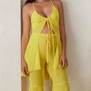 Bumpsuit Chiffon Baby Doll Top & Chiffon Flare Pant (Medium) Maternity - New
